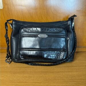 Brighton Black Leather Croc Skin Purse – Y2K Style - Good Condition